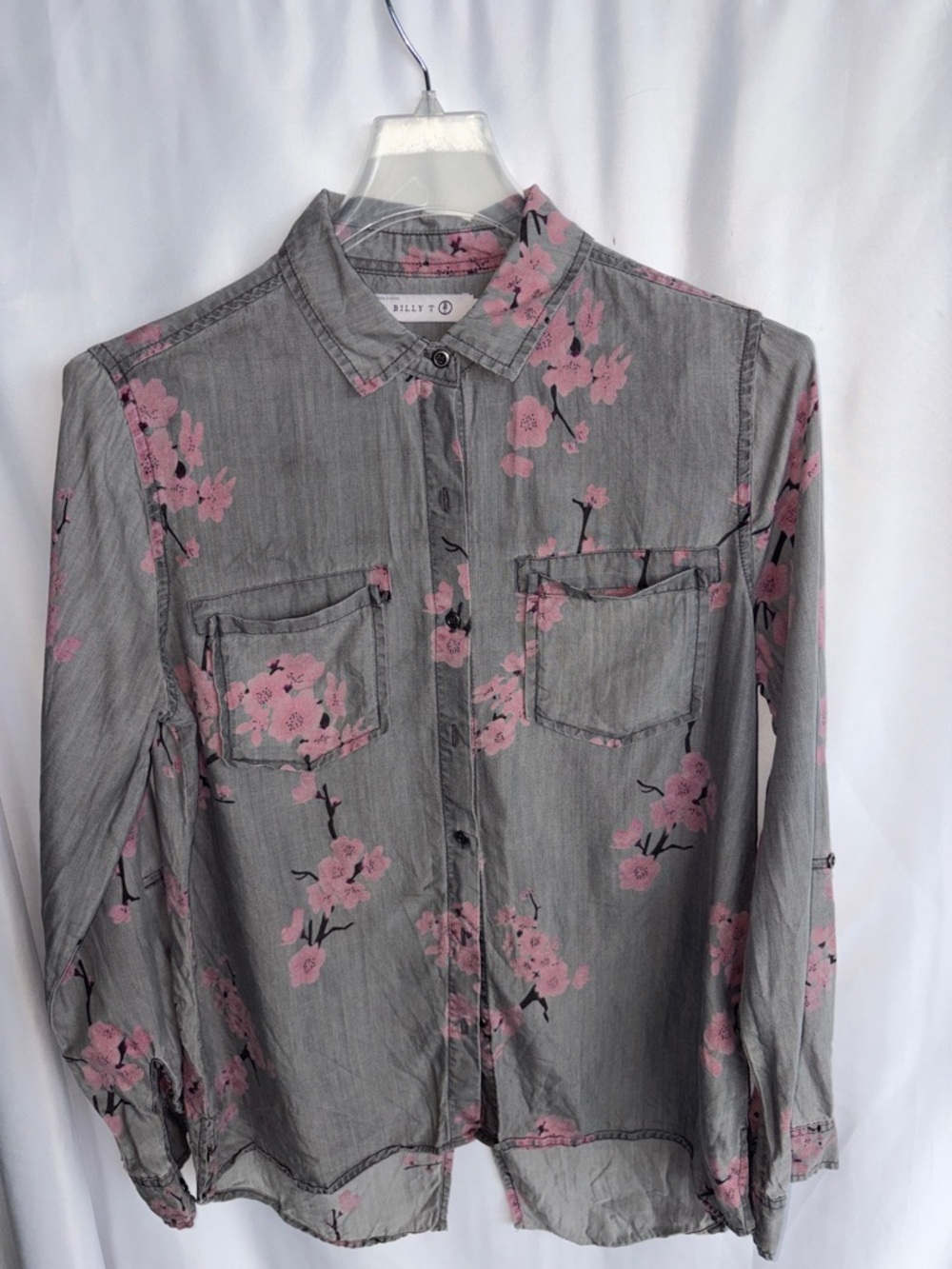 Billy T Madge chambray Cherry Blossom Button Down Shirt - Picture 3 of 10